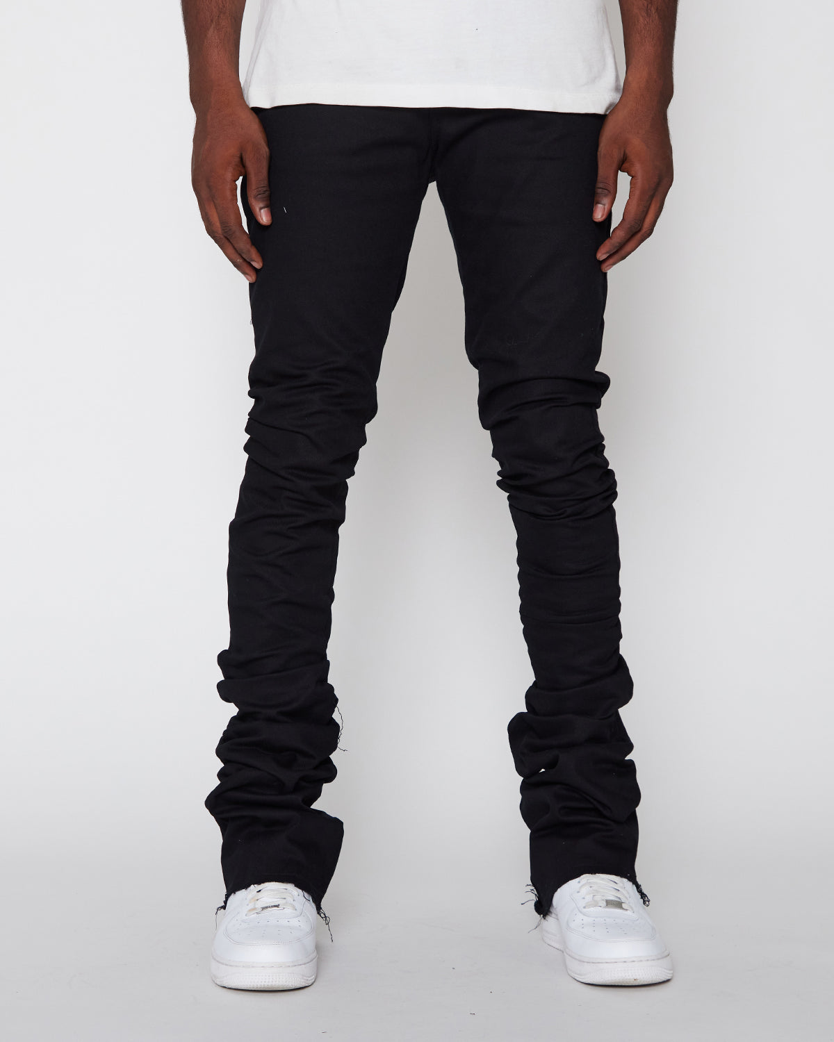 デニム・ジーパン GOLDEN  Woman Jeans Black GWP01942P00192190100 Goldsign Black Misfit Coated Denim Stretch Straight Leg
