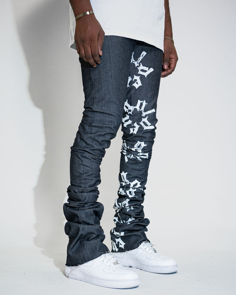 Golden denim track pants deals