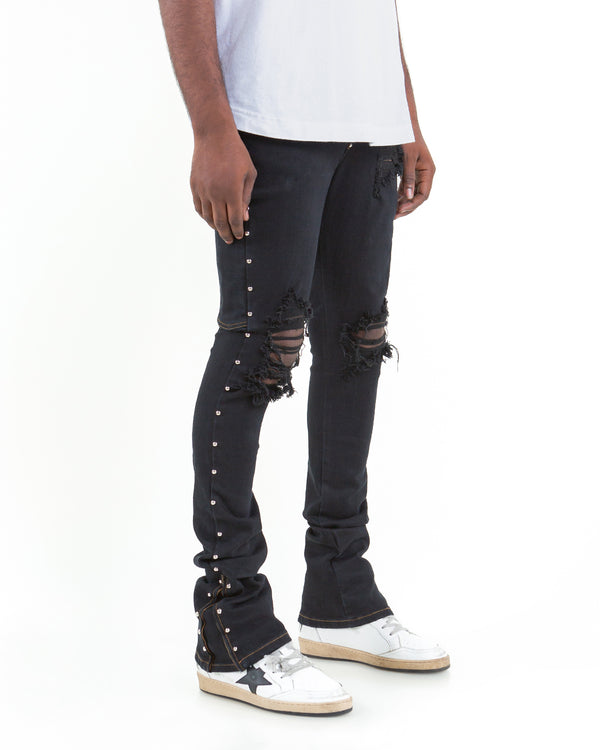 THE SKINNY STACKED - BILLY THE KID ( STUDDED DENIM )