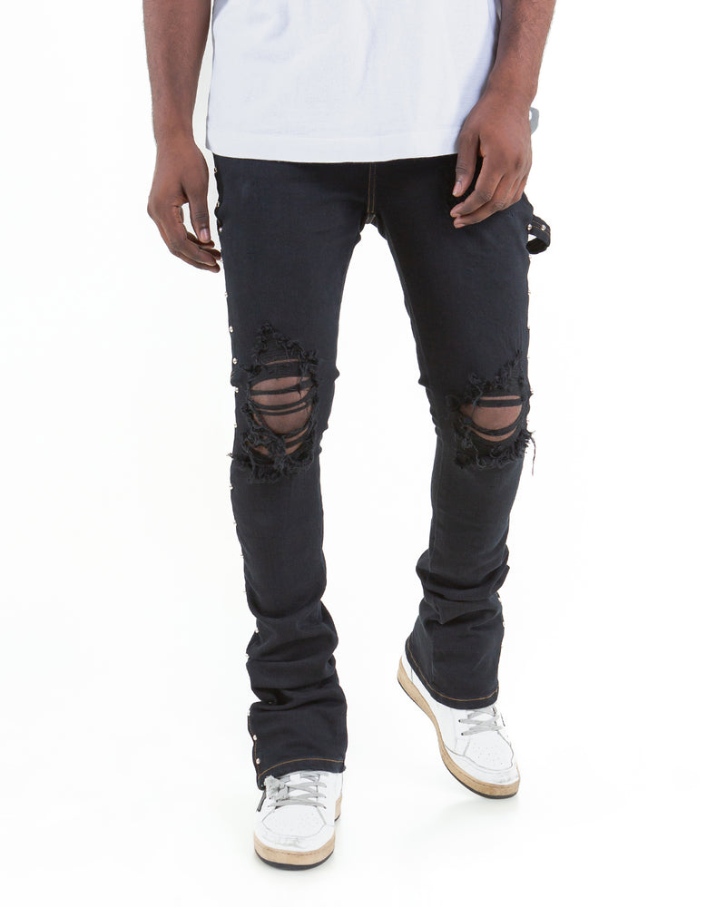 THE SKINNY STACKED - BILLY THE KID ( STUDDED DENIM )