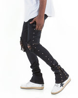 THE SKINNY STACKED - BILLY THE KID ( STUDDED DENIM )
