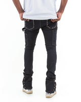 THE SKINNY STACKED - BILLY THE KID ( STUDDED DENIM )