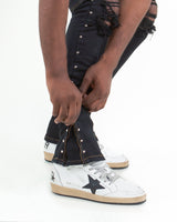 THE SKINNY STACKED - BILLY THE KID ( STUDDED DENIM )