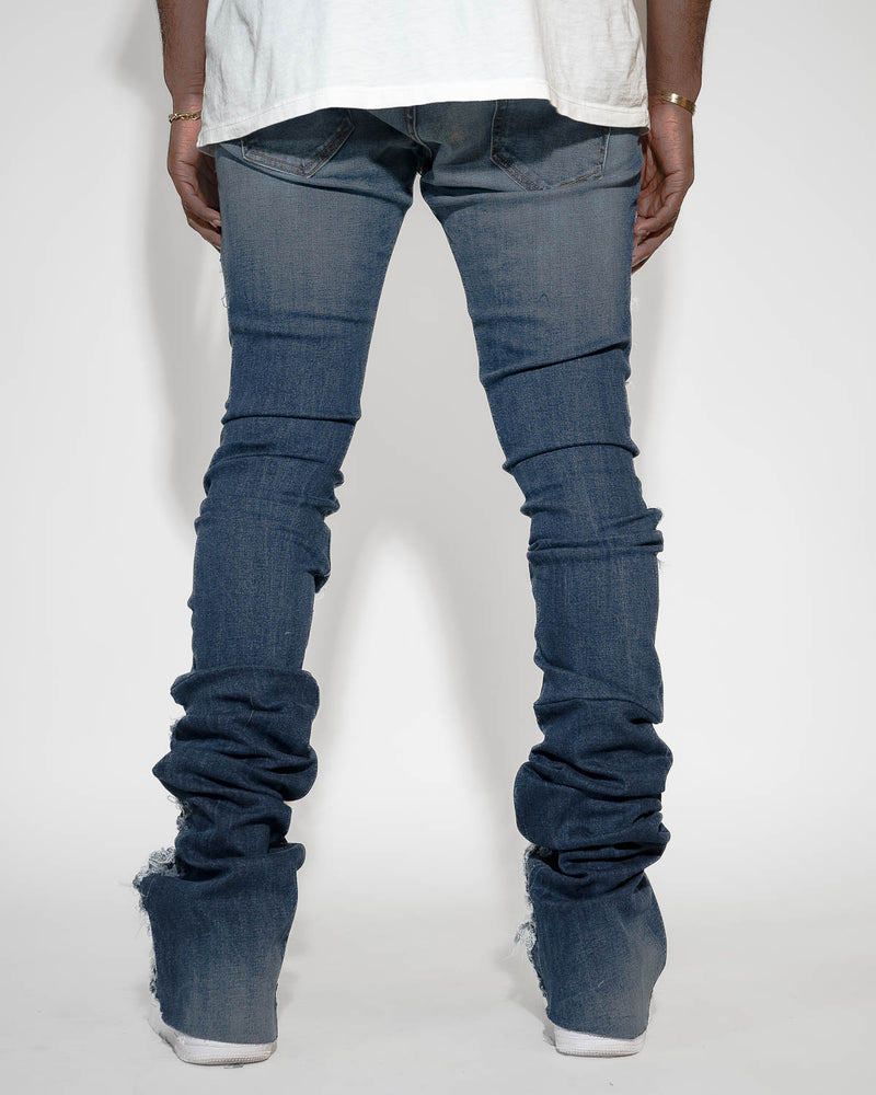 THE TRUE STACKED - SHREDDED ( ELONGATED INSEAM )