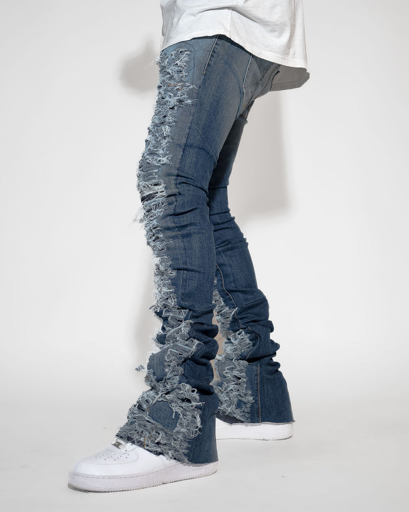 THE TRUE STACKED - SHREDDED ( ELONGATED INSEAM )
